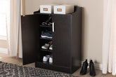 Verdell Modern and Contemporary Wenge Brown Finished Shoe Cabinet
